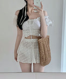 ビキニ 温泉 韓国っぽ 水着 着痩せ セクシー 大人可愛い パフスリーブ おしゃれ ビーチ XH7-BY2917