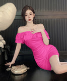 【3色】ミニドレス セクシー ベアトップ フリル カワセクシー おしゃれ XH2-DD6106