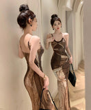 【2点セット】ロングドレス タイトドレス セクシー キャバクラ chic おしゃれ XH2-ZED886068DXH343A