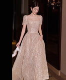 ロングドレス ナイトドレス パフスリーブ カラードレス 高級感 ウェディングドレス 宴会 演奏会 XH2-MBYD-A23-26