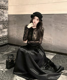 【2点セット】ロングドレスレースエレガントAラインセレブ風大人可愛い着痩せ気質XH2-XKD-D342-904-Nov22