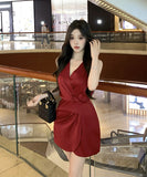 【2色】ミニドレス キャバドレス 谷間見せ 非対称 セクシー パーティー 指名 XH2-XKD-D355-5601-May20