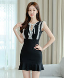 ミニドレス キャバドレス レース 大人可愛い フリル 気質 エレガント XH2-MLS271