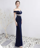 ロングドレス オフショルダー 宴会 二次会 パーティードレス キラキラ レース ゴージャス XH2-HX149