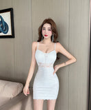 【3色】ミニドレス  レース キャバドレス カワセクシー 肌見せ タイトドレス 着痩せ XH2-YD-JM-ZE082-3-958