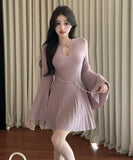 ミニドレス Aライン 着瘦せ 大人可愛い 秋新作 韓国っぽ XH2-LQE9208H355