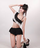 bikini 水着 ビキニ ワンショルダー フリル ワンピース モノキニ タンキニ 旅行 温泉 ビーチ 海 XH7-CF-XI2512