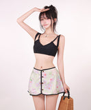 【3点セット】ビキニ 三角ビキニ 水着 花柄 体型カバー 大人可愛い ワンピース モノキニ ビーチ 海 旅行 SNS話題 XH7-CF-XI2507