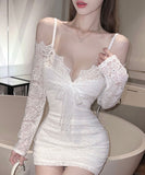 【3色】キャバドレス ミニドレス セクシー 指名 谷間魅せ レース 個性的 XH2-DD5949