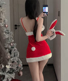 【3点セット】クリスマ 大人可愛い セクシー サンタ服 コスプレ レース リボン XH2-ZQ6109