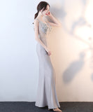 ロングドレス 美足効果 刺繡 透明感 Vネックラ  キラキゴージャス 高級感 二次会 披露宴XH2-HX193