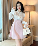 手作り ミニドレス Aライン 着瘦せ 姫様 エレガント 気質 Sweet ガーリー 高級感 XH2-JY70058