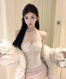 ミニドレス レースドレス キャバドレス ホルターネック セクシー セレブ風 ナイトクラブ パーティー XH2-XKD-D308-6907-Dec13