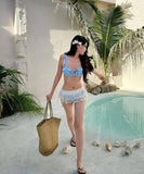 【3点セット】ビキニ 水着 ワンピース セクシー ガーリー チェック柄  ビーチ 海 温泉 XH7-YQ-HHzA765SNLL