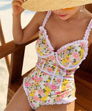 【2色】ビキニ水着モノキニ花柄清楚感セクシー背露出XH7-GM-adn061