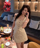 【上下セット】ミニドレス タイトドレス リボン カワセクシー セレブ風 通勤 エレガント XH2-MYK6012#