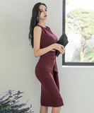 キャバドレス 膝丈ドレス フリル セクシー タイトドレス XH2-ZED885196A71