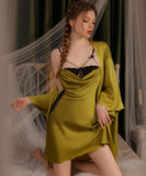 【2点セット】5色 セクシー パッド付き ルームウェア エロかわいい パジャマ レース 谷間魅せ XH8-GR3472