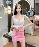 【4色】キャバドレス セクシー ミニドレス 谷間魅せ 非対称 XH2-DD4603