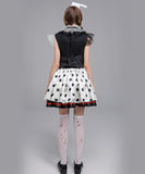 【 4点セット】 ピエロガール体型カバーフレアスカート個性ホラーゾンビ (ワンピース/カチューシャ/ウエストベルト/つけ襟)XH2-QN-AL628135544533