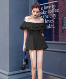 【3色】オールインワン フリー オフショルダー 大人可愛い 通勤 XH2-ZED889115-AGT350