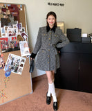 【2色】ミニドレスツイードセレブ風高級感秋冬エレガント着痩せ気質韓国っぽXH2-TCL25177L