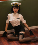 【4点セット】帽子付き体型カバープチプラセクシーミニポリス(トップス/スカート/帽子/手袋)XH2-RM3505