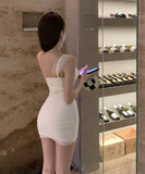 【Black&white】ミニドレス キャバドレス ワンーショルダー カワセクシー チュール 透明感 ナイトクラブ XH2-ZED882431DXH437