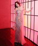 ロングドレス 宴会 キラキラ ナイトドレス ワンショルダー 人魚姫 誕生日 演奏会 XH2-MBYD-ltao722141041931