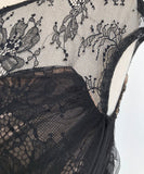 blue&black【手作り】膝丈ドレス 高品質 おしゃれ レース　チュール エレガント XH2-JY10553