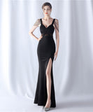 ロングドレス キャバドレス 新作 セクシー 肌見せ 露出 演奏会 宴会 XH2-YEY31609＃