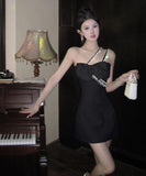 【2色】キャバドレス ミニドレス フリル 蝶結び エレガント セクシー おしゃれ YH2-ZED888367DXH238A