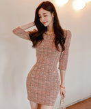 秋新作 ミニドレス エレガント 気質 タイトドレス セクシー XH2-ZED882508BH506