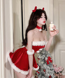 【7点セット】クリスマ コスプレ ベアトップ セクシー かわいい サンタ服 XH2-DQ91096