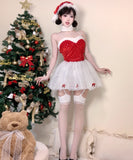 上下セット クリスマ コスプレ ベアトップ セクシー かわいい サンタ服 XH2-DML65