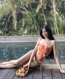 ビキニ 三角ビキニ 水着 花柄 体型カバー 大人可愛い ワンピース モノキニ ビーチ 海 旅行 SNS話題 XH7-DP-A33990