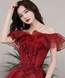 ナイトドレス 宴会 ロングドレス キラキラ お姫様 オフショルダー 誕生日 パーティー 演奏会 XH2-YXSZ10/16