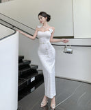 ロングドレス キャミワンピ フラワー レース セクシー エレガント お姫様 高級感 おしゃれ XH2-ZED885660DXH238B