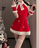 セクシー サンタ服 ミニドレス キャバドレス 新作 ふわふわ サンタベビー XH2-ZQ6112