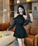 ミニドレス キャバドレス 気質 キラキラ エレガント おしゃれ Aライン 着痩せ XH2-DD7503