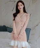 キャバドレス ミニドレス セクシー Vネック 秋新作 フリー 大人可愛い XH2-ZED882671BH506