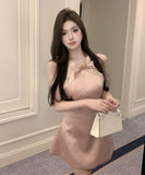 ミニドレスホルターネックリボンセクシーカワセクシーパーティードレスナイトクラブおしゃれ XH2-CD7-310-73770520