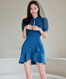 ミニドレス セクシー キャバドレス Sweet チュール フリル 大人可愛い XH2-ZED880668E