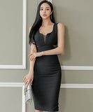 キャバドレス セクシー 膝丈ドレス 谷間魅せ 指名 XH2-ZED888377BH538