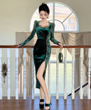 手作り 膝丈ドレス レース 高級感 スリート エレガント 気質 セレブ風 宴会 XH-JY20993