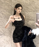 【2色】ミニドレス キャバドレス キラキラ chic パーティー セクシー 高級感 セレブ風 XH2-ZED882416DXH437