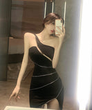 キャバドレス セクシー ミニドレス ワンショルダー 非対称 XH2-DD4968