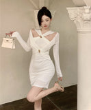 【3色】ミニドレス キャバドレス セクシー 谷間魅せ 指名 ストラップ XH2-ZED885307DXH245