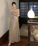 ロングドレスナイトクラブキャバドレスキラキラセクシーキャバクラ宴会パーティー着痩せ気質XH2-CD5-109-80450800