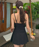 【2色】水着 ビキニワンピース Aライン 体型カバー 露出控え 着痩せ 気質 フラワー カワセクシー XH7-DP-A33936